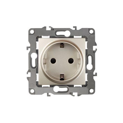 Розетка 1-м СП Эра12 12-2101-04 16А IP20 16AX 250В 2P+E Schuko механизм шампань Эра Б0014678