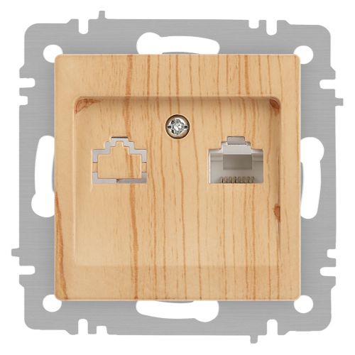 Розетка компьютерная 1-м СП Accent 6-303-11 RJ45 IP20 сосна Intro Б0063644