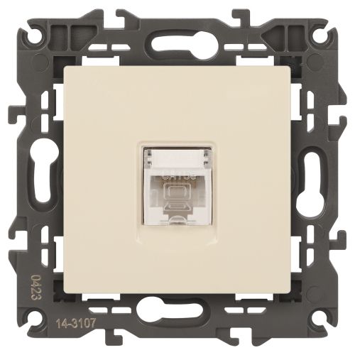 Розетка компьютерная 1-м Elegance 14-3107-02 RJ45 IP20 механизм сл. кость Эра Б0034303