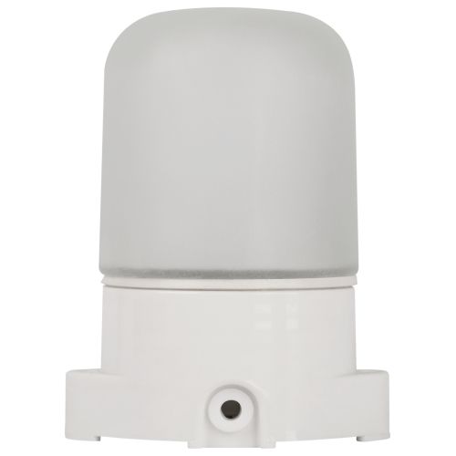 Светильник для бани НББ 01-60-001 пласт/стекло прямой IP65 E27 max 60Вт 135х105х84 бел. ЭРА Б0048030