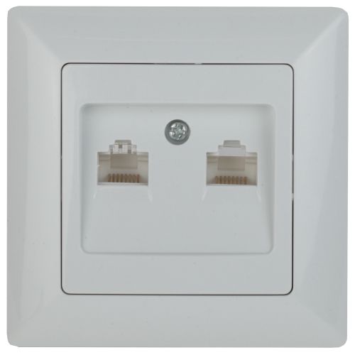 Розетка компьютерная 2-м СП Solo 4-304-01 RJ45 бел. Intro Б0043389
