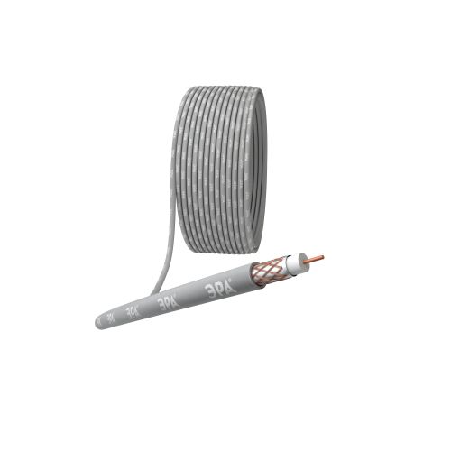 Кабель коаксиальный RG-6U Cu/(оплетка Cu 64%) нг(А)HF 75Ом сер. (уп.100м) R-64-HF100 Эра Б0044606
