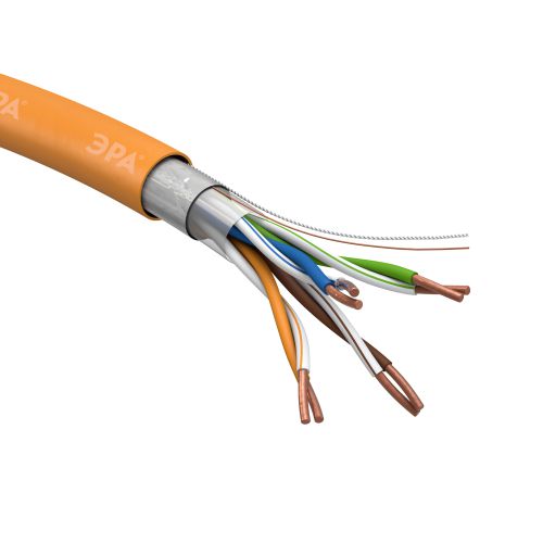 Кабель витая пара F/UTP кат.5E 4х2х24 AWG CU нг(А) HF (уп.305м) F-4-HF Эра Б0044687