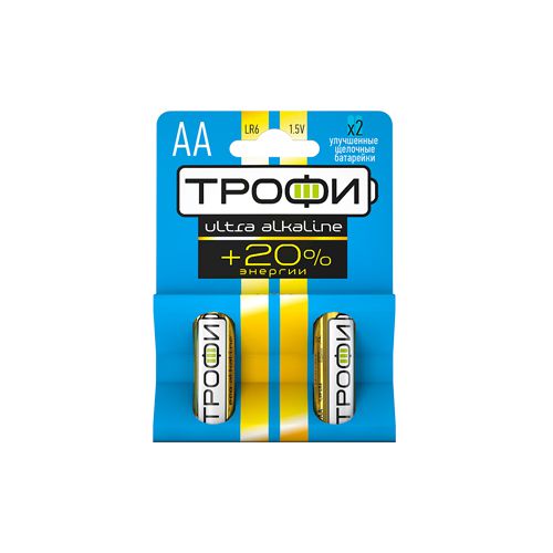 Элемент питания алкалиновый AA/LR6 LR6-2BL Ultra (блист.2шт) Трофи Б0018947