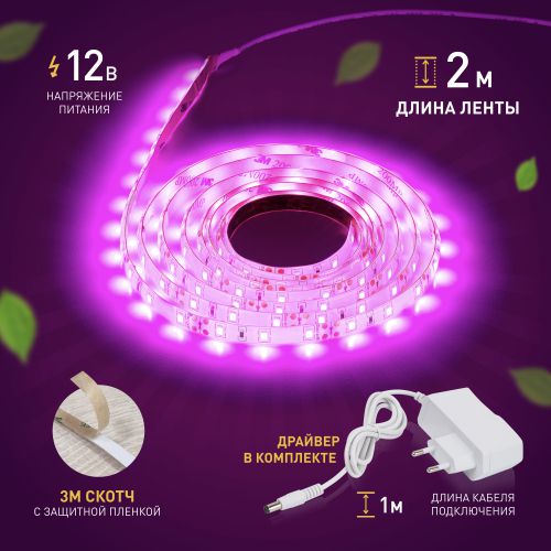 Лента светодиодная FITO-Strip Light-RB-2m 2м для растений красн./син. спектр IP65 Эра Б0057282
