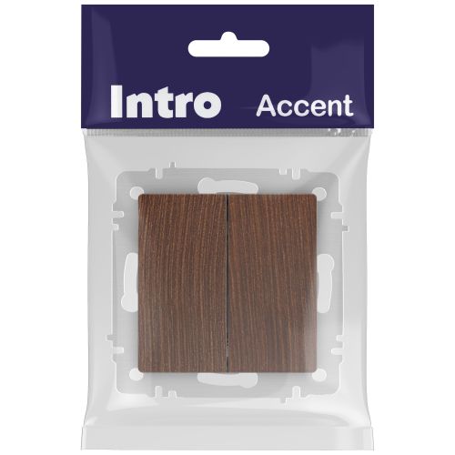 Выключатель 2-кл. СП Accent 6-104-10 10А IP20 250В AL/CU венге Intro Б0063501