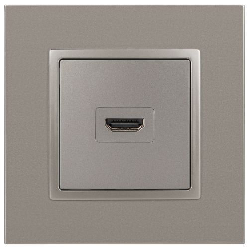 Розетка 1-м СП Elegance 14-3114-16 HDMI титан Эра Б0065778