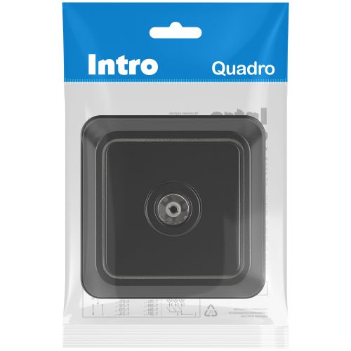 Розетка телевизионная одиночная TV 1-м ОП Quadro 2-301-05 IP20 антрацит Intro Б0069703
