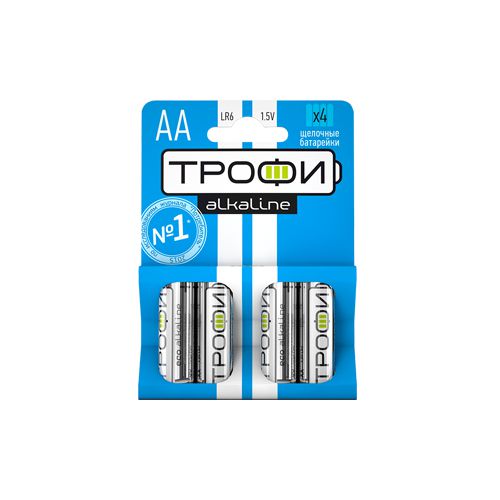 Элемент питания алкалиновый AA/LR6 LR6-4BL (блист.4шт) Трофи C0034657