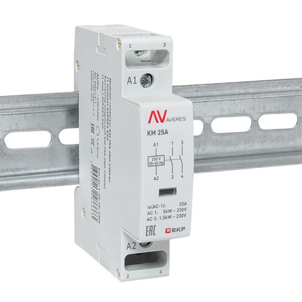 Контактор модульный КМ 25А 2NО 230В AC (1 мод.) AVERES EKF km-av-1-25-20-230V