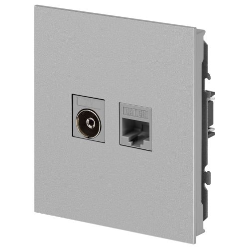 Розетка комбинированная СП Arktik RJ45 + TV 16А IP20 250В алюм. 16-3110-03 Эра Б0070496