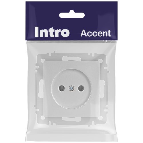 Розетка 1-м СП Accent 6-201-03 16А IP20 250В 2P алюм. Intro Б0063661