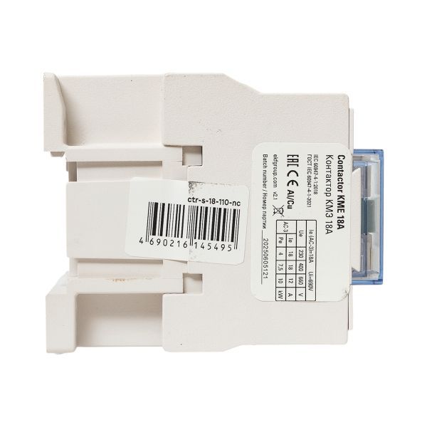 Контактор КМЭ-1 18А кат. 110В AC 1НЗ EKF ctr-s-18-110-nc