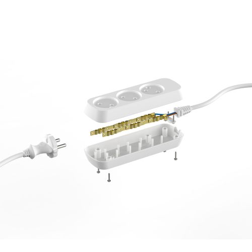 Удлинитель 3х5м без заземл. 10А IP20 GREEN LINE UDL-10-350 ПВС 2х0.75 Эра Б0065073