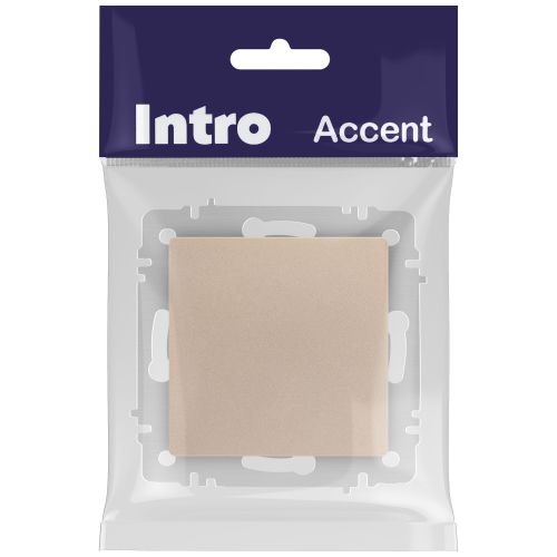 Кнопка Accent 6-109-04 10А-250В IP20 СУ шампань Intro Б0063610