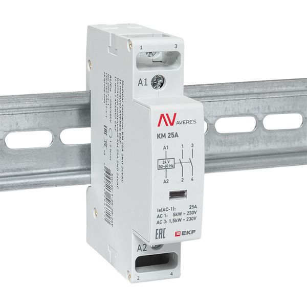 Контактор модульный КМ 25А 2NО 24В AC (1 мод.) AVERES EKF km-av-1-25-20-24V