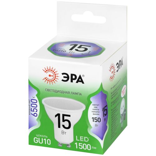 Лампа светодиодная GREEN LINE LED MR16-15W-865-GU10 GL 15Вт софит 6500К холод. свет GU10 220-240В Эра Б0070074