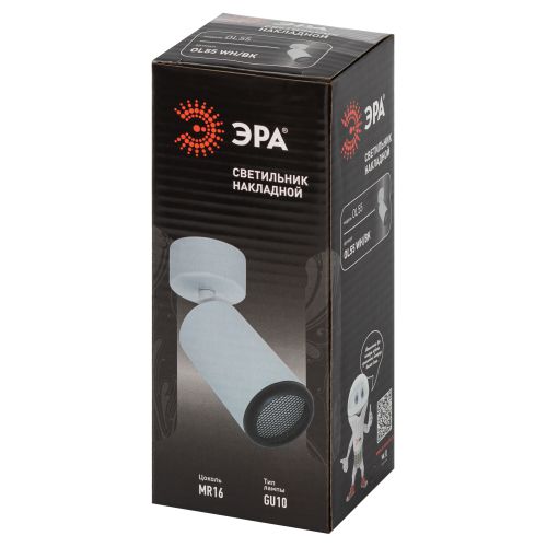 Светильник OL55 MR16 GU10 IP20 WH/BK настен./потолочн. спот бел./черн. Эра Б0061888