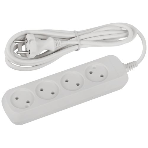 Удлинитель 4х3м без заземл. 10А IP20 GREEN LINE UDL-10-430 ПВС 2х0.75 Эра Б0065050