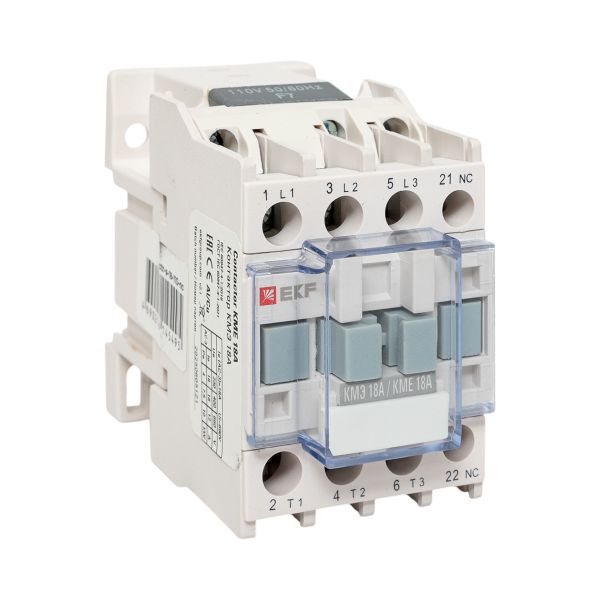 Контактор КМЭ-1 18А кат. 110В AC 1НЗ EKF ctr-s-18-110-nc