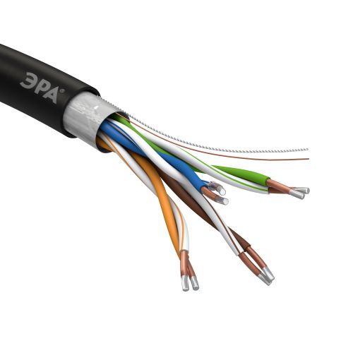 Кабель витая пара F/UTP кат.5E 4х2х24 AWG CCA PE OUTDOOR SIMPLE (уп.305м) FL-4-PE-A Эра Б0044441