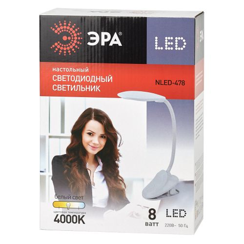 Светильник настольный NLED-478-8W-W бел. ЭРА Б0041084