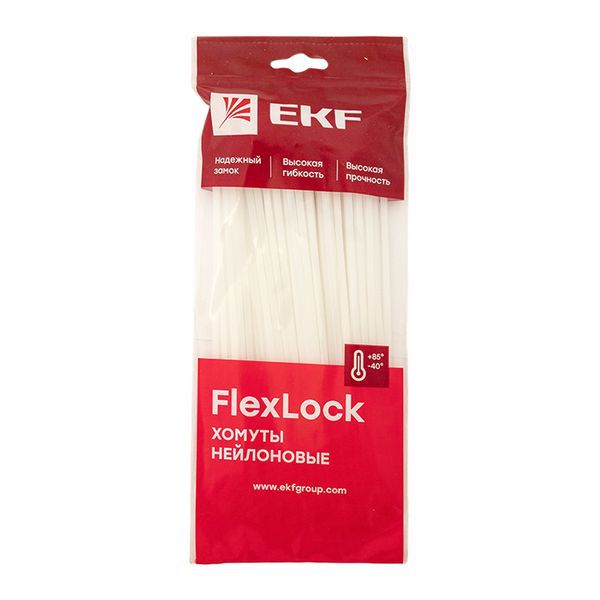 Хомут P6.6 3.6х180 FlexLock стандартный бел. (уп.100шт) PROxima EKF plc-fl-ctsw-3.6x180