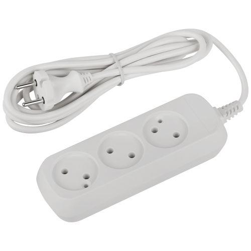 Удлинитель 3х3м без заземл. 10А IP20 GREEN LINE UDL-10-330 ПВС 2х0.75 Эра Б0065072