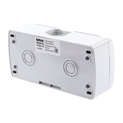 Розетка 2-м ОП 16А 250В 2P+E Schuko IP54 с заземл. Atlantic сер. 5-203-03 Intro Б0051060