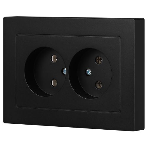 Розетка 2-м СП Accent 6-204-05 16А IP20 250В 2P AL/CU антрацит Intro Б0063465