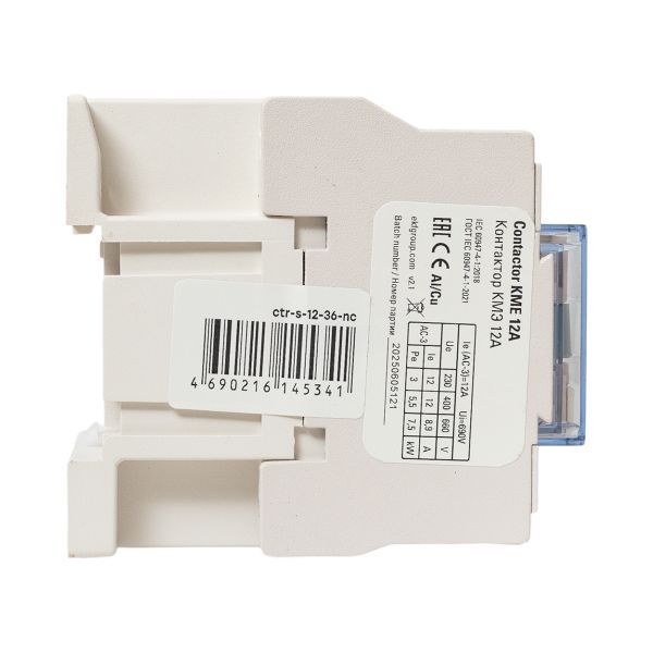 Контактор КМЭ-1 12А кат. 36В AC 1НЗ EKF ctr-s-12-36-nc