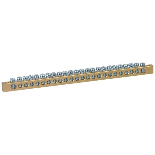 Шина NO-122-11 PEN "земля-ноль" 6х9мм 24/2 с креплениями по краям латунь ЭРА Б0047225