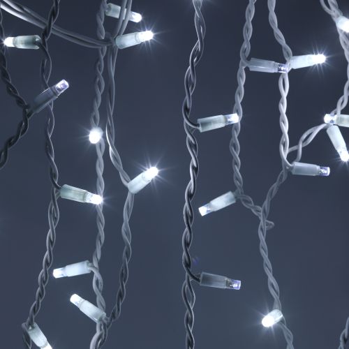 Гирлянда светодиодная "Бахрома" 2х0.7м 100LED холод. бел. IP65 220В бел. мерцание провод бел. каучук (без шнура питания) ERAPS-BK1 Эра Б0051890