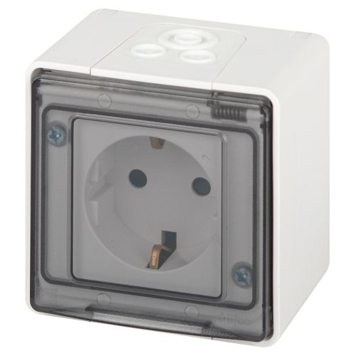 Розетка Эксперт 11-2502-01 2P+E IP55 шторки 16А-250В ОУ бел. Эра Б0063280