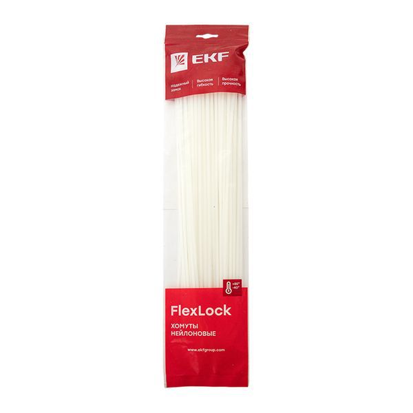 Хомут P6.6 3.6х370 FlexLock стандартный бел. (уп.100шт) PROxima EKF plc-fl-ctsw-3.6x370