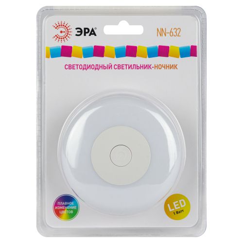 Светильник светодиодный NN-632-SW-W ночник в розетку с выкл. бел. Эра Б0057215