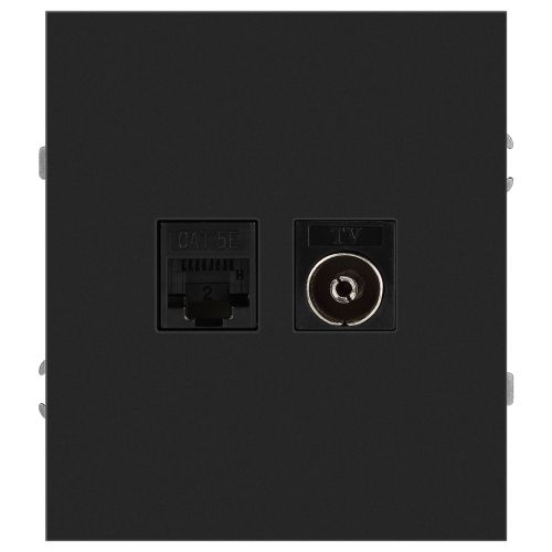 Розетка комбинированная СП Arktik RJ45 + TV 16А IP20 250В антрацит 16-3110-05 Эра Б0070498