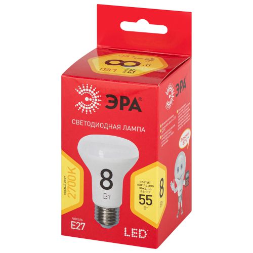 Лампа светодиодная RED LINE LED R63-8W-827-E27 R R63 8Вт рефлектор E27 тепл. бел. ЭРА Б0050701
