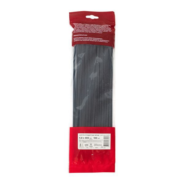 Хомут P6.6 4.8х300 FlexLock стандартный черн. (уп.100шт) PROxima EKF plc-fl-ctsb-4.8x300