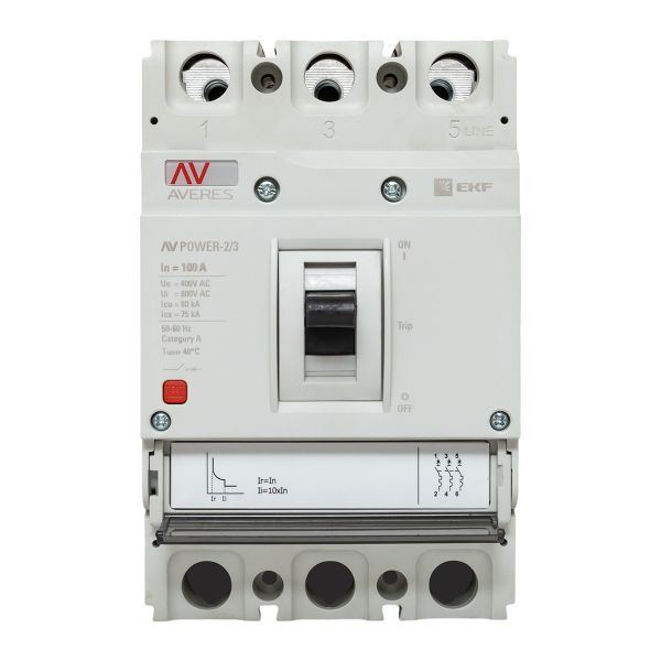 Выключатель автоматический 100А 80кА AV POWER-2/3 TR AVERES EKF mccb-23-100H-TR-av