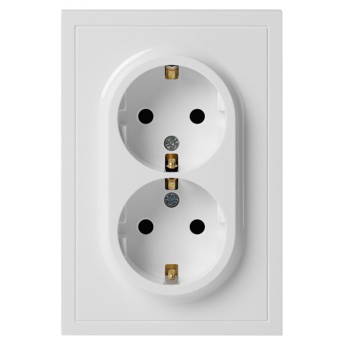 Розетка 2-м СП Galaxy 16А IP20 250В с заземл. бел. Эра Б0070678