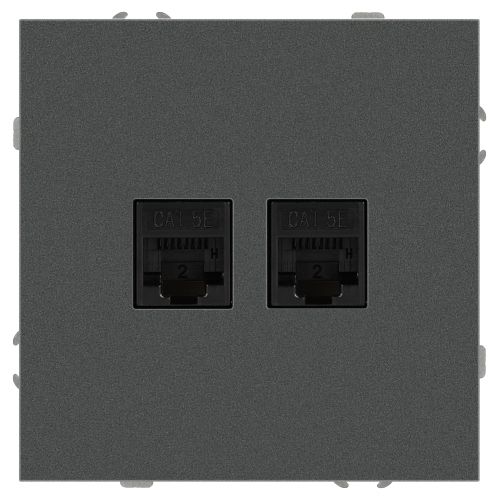 Розетка информационная 2-м СП Galaxy RJ45 16А IP20 250В графит 15-3108-06 Эра Б0070766