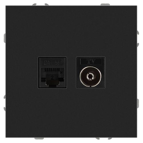 Розетка комбинированная СП Galaxy RJ45 + TV 16А IP20 250В антрацит 15-3110-05 Эра Б0070784