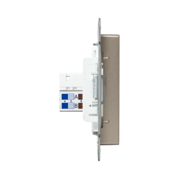 Розетка компьютерная СП Эпика RJ45 кат.5 механизм шампань EKF UP1-SOC-RJ45-5
