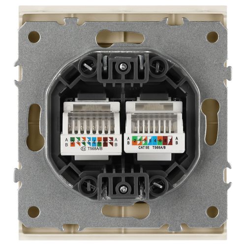 Розетка информационная 2-м СП Arktik RJ45 16А IP20 250В шампань 16-3108-04 Эра Б0070487