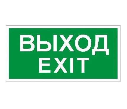 Пиктограмма "Выход/Exit" ПЭУ 011 240х125 PC-M (уп.2шт) СТ 2502000930