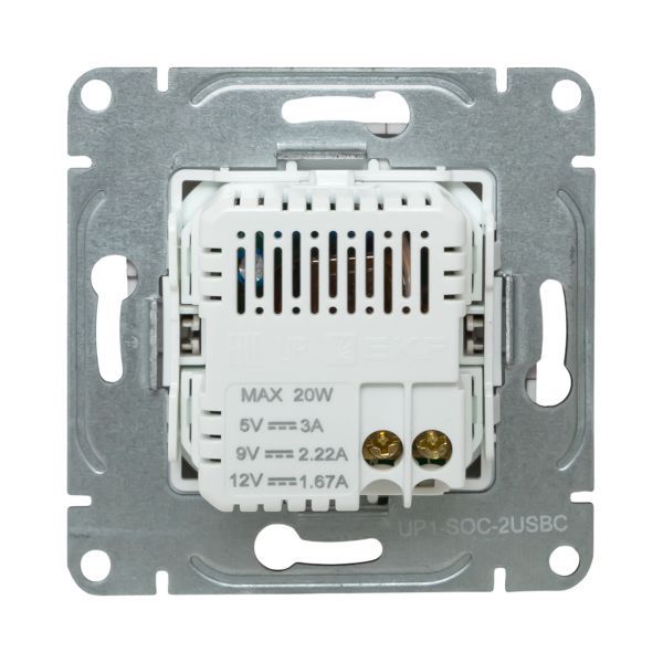 Розетка 2-м СП Эпика USB-C механизм шампань EKF UP1-SOC-2USBC