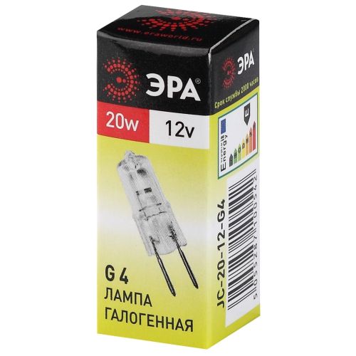 Лампа галогенная G4-JC-20W-12V ЭРА C0027369
