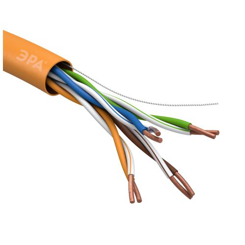 Кабель витая пара U/UTP кат.5E 4х2х24AWG CU нг(А) HF (уп.305м) U-4-HF Эра Б0044430