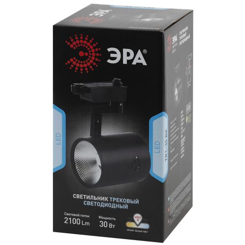 Светильник трековый TR1-30 30Вт COB 1ф BK черн. Эра Б0032102
